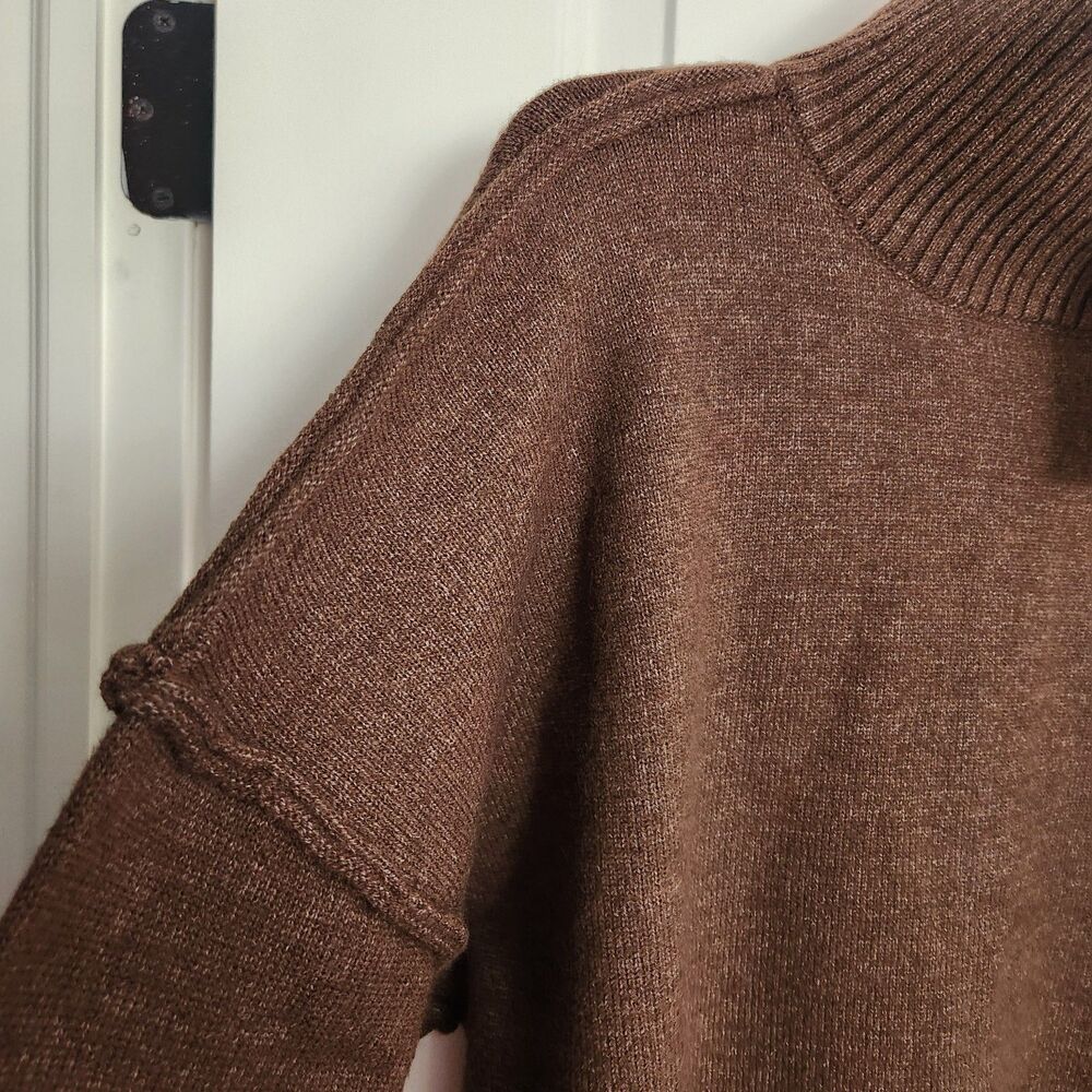 Commense Womens Turtleneck Knit Two Piece Set Loungewear Oversized Brown Medium - Picture 9 of 13